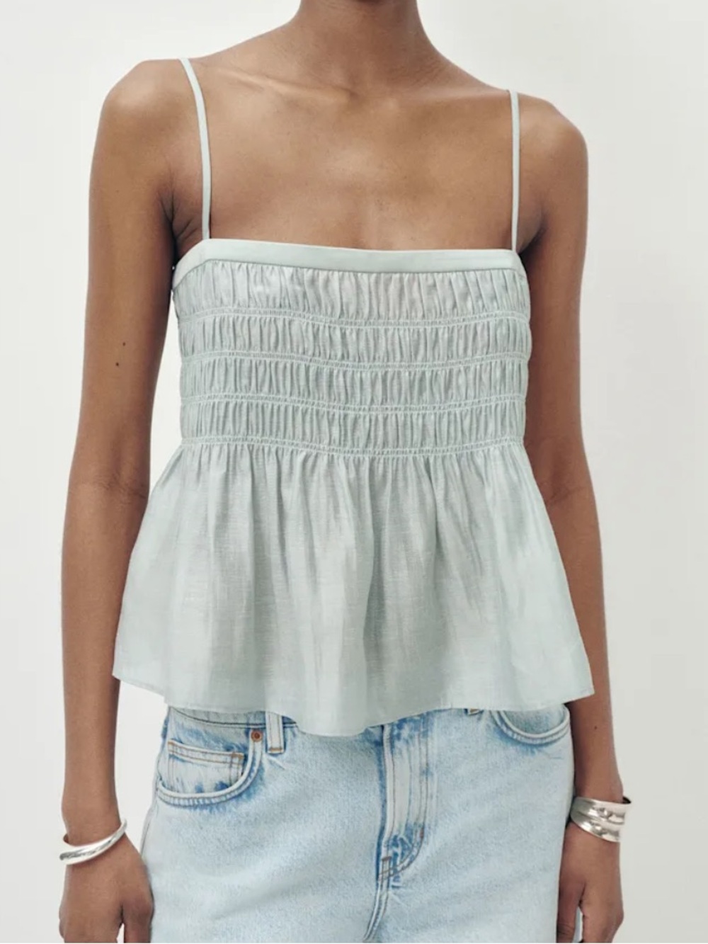 Reformation linen tank top in seafoam (tags on)